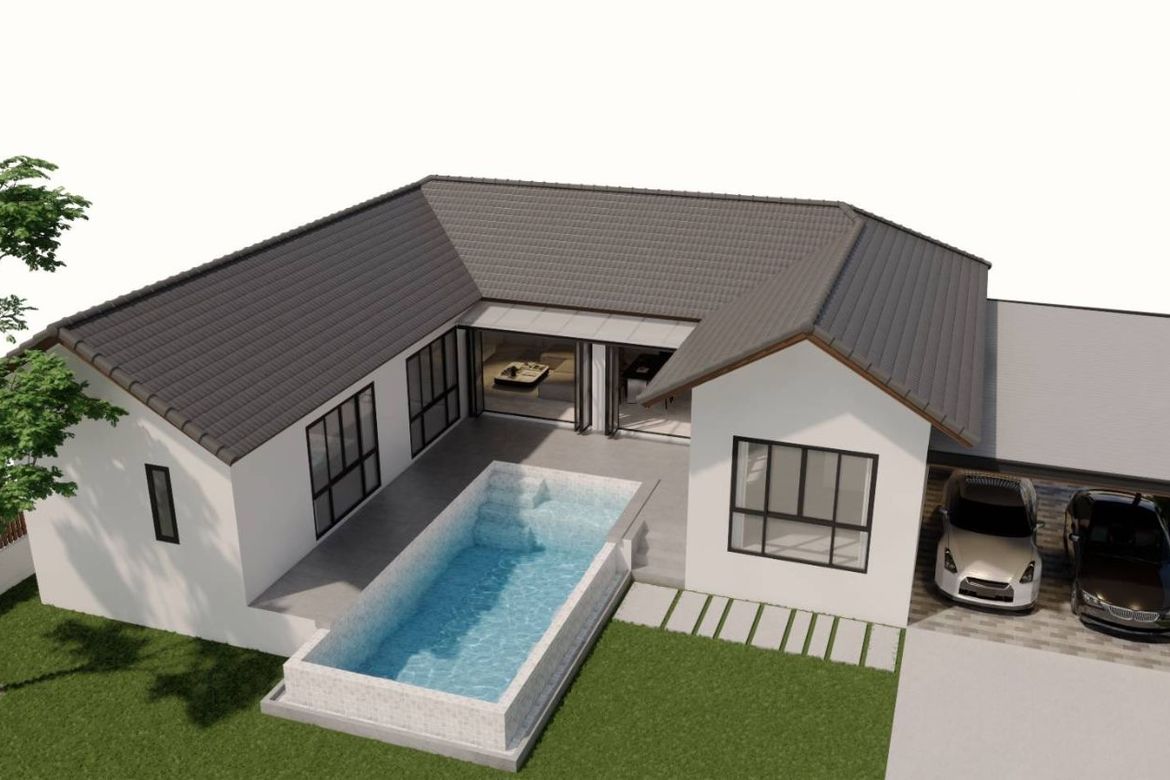 3-Bedroom, 4-Bathroom Pool Villa with Multi-Purpose Room For Sale in Chongpli Krabi